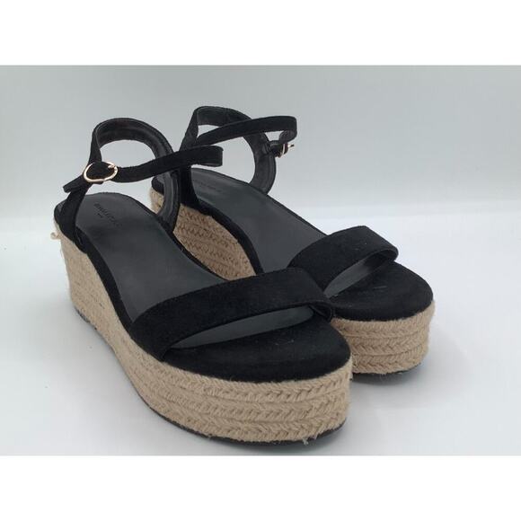 Banana Republic Shoes - Banana Republic Wedges Black Suede Size 10 Classy Chic EUC